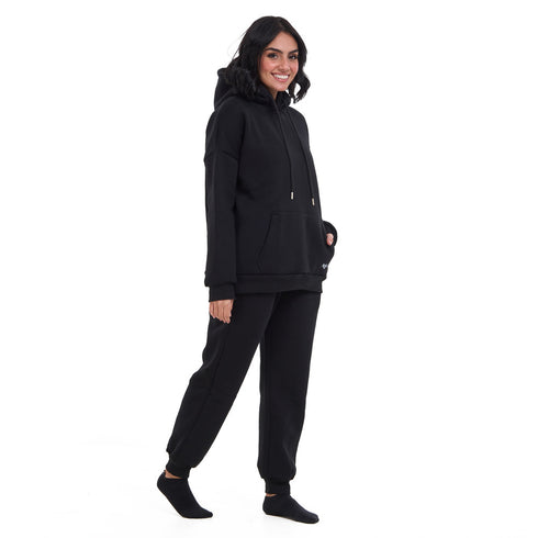 Women Black Self Love Era Oversize Hoodie Set